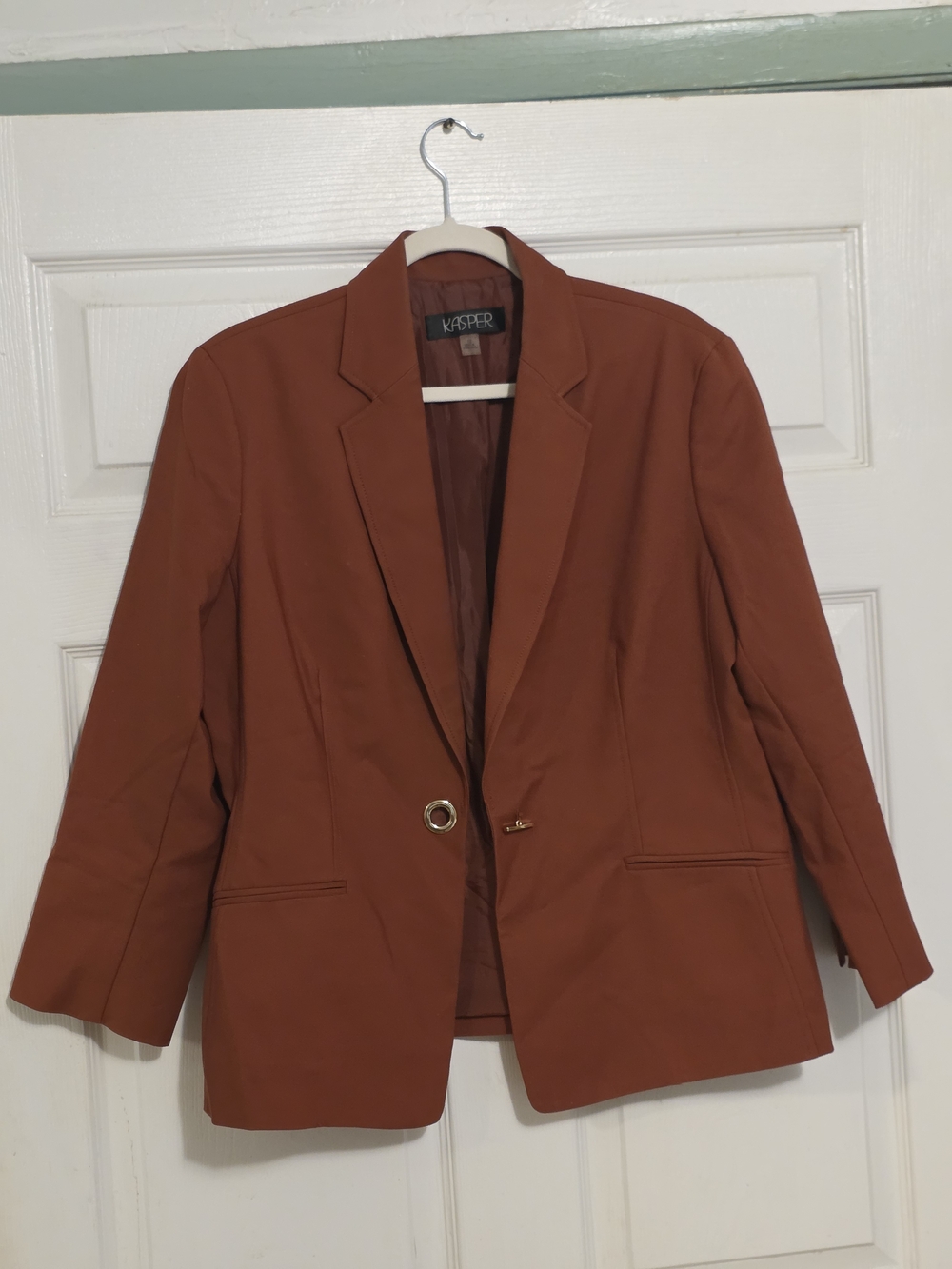 Kasper Rust Single-Button Blazer - Picture 6 of 7